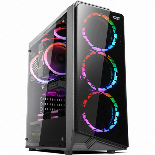 darkflash water square 5 black atx mid tower gaming case